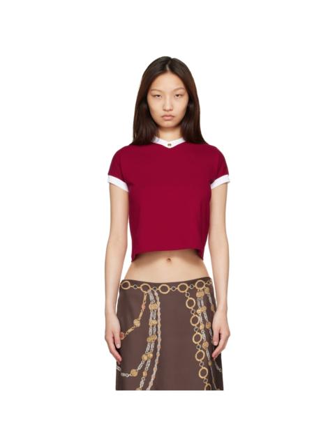 VERSACE Red Stretch Cotton-Jersey T-shirt