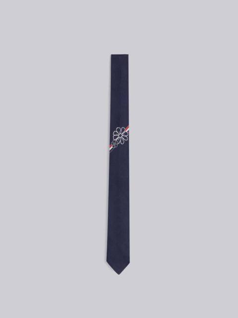 Thom Browne Navy Floral Icon Tie Jacquard Classic Tie