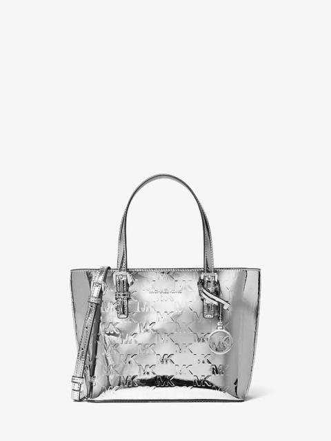 MICHAEL KORS Jet Set Extra-Small Patent Logo Debossed Convertible Tote Bag