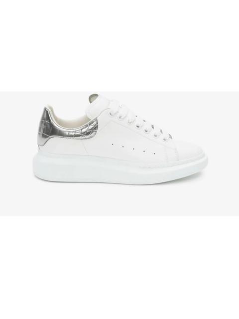 Alexander McQueen Oversized White Silver Croco