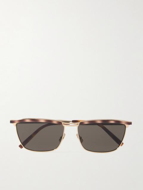 SAINT LAURENT Joe D-frame Tortoiseshell Acetate And Gold-tone Sunglasses