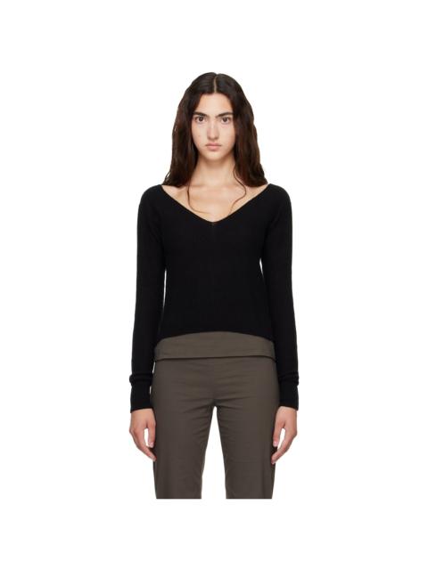 BASERANGE Black Tier V-Neck Sweater