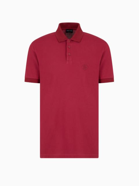 GIORGIO ARMANI Stretch cotton piqué polo shirt
