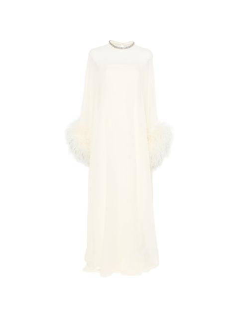 ROLAND MOURET feather-trim gown