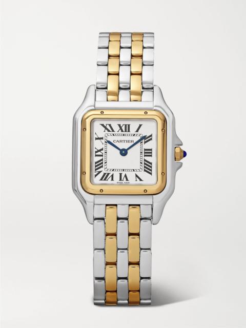 Cartier Panthère de Cartier Medium 27mm 18-karat gold and stainless steel watch Gold
