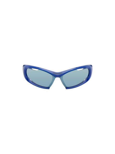 BALENCIAGA Blue Dynamo Rectangle Sunglasses