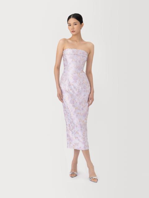 SAU LEE JUDITH JACQUARD MIDI DRESS