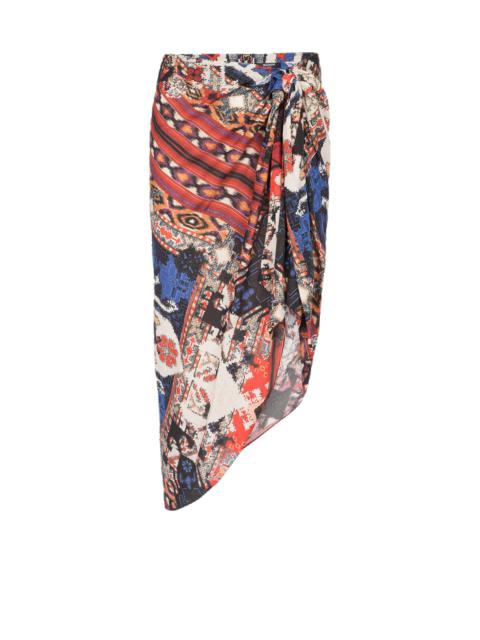 Multicolor eco-designed jersey sarong skirt