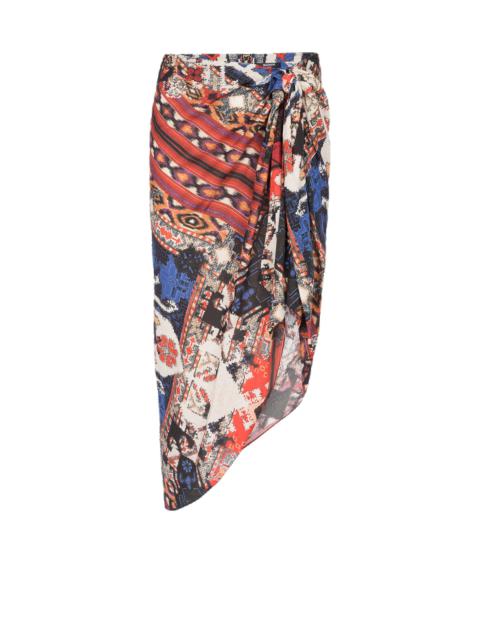 Balmain Multicolor eco-designed jersey sarong skirt
