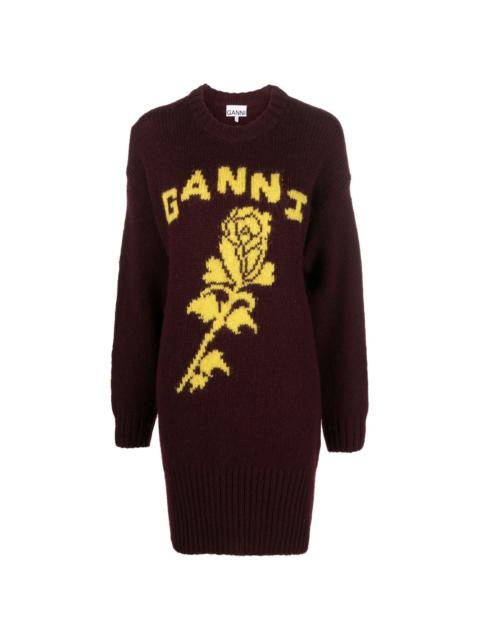 GANNI intarsia-knit jumper