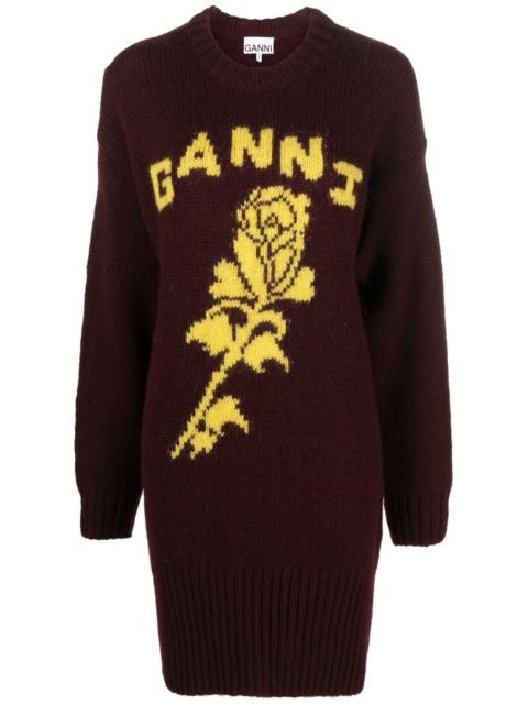 GANNI intarsia-knit jumper