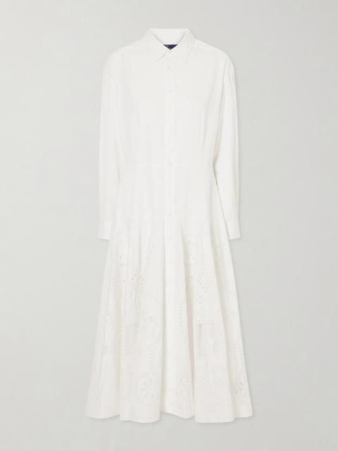 Polo Ralph Lauren Broderie Anglaise Cotton Midi Dress