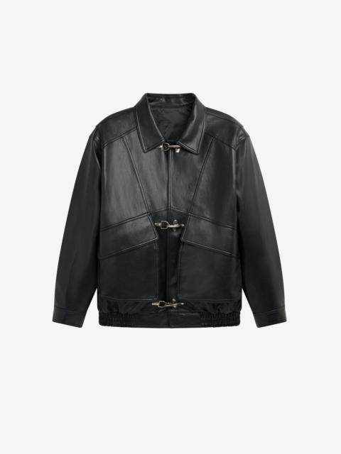 The Frankie Shop Utrecht Faux Leather Buckle Jacket - Black