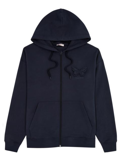 Butterfly hooded cotton sweatshirt