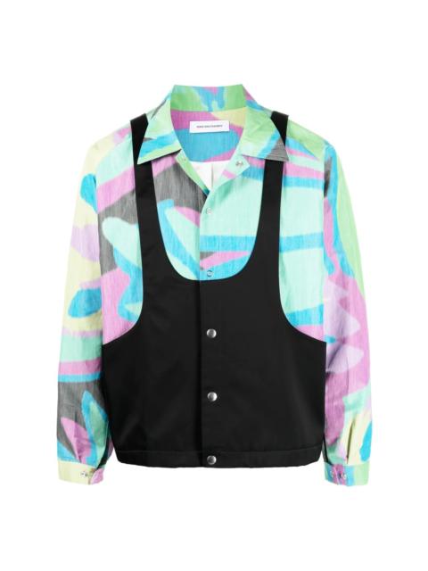 Kiko Kostadinov abstract-print panelled windbreaker