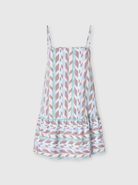 Missoni Wide mini cover-up dress in printed cotton poplin