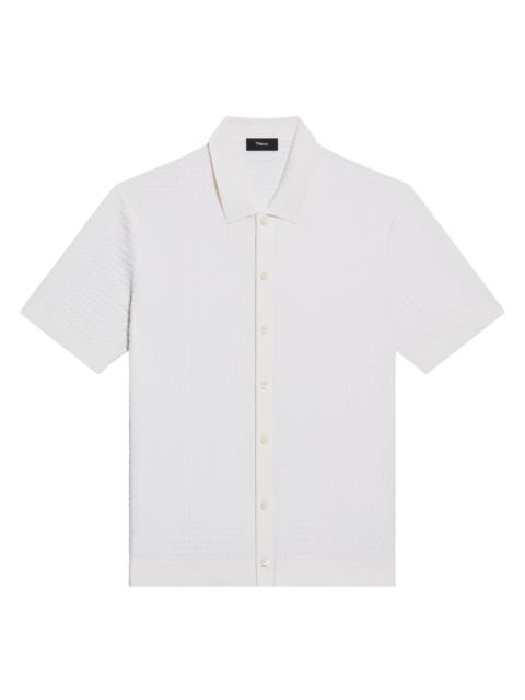 Theory Men's Cairn Tactile Cotton Button-Front Shirt - Winter Ivory