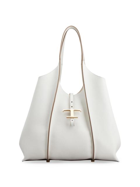 Tod's Women's Medium T Timeless Leather Shopper Tote Bag - Bianco Calce
