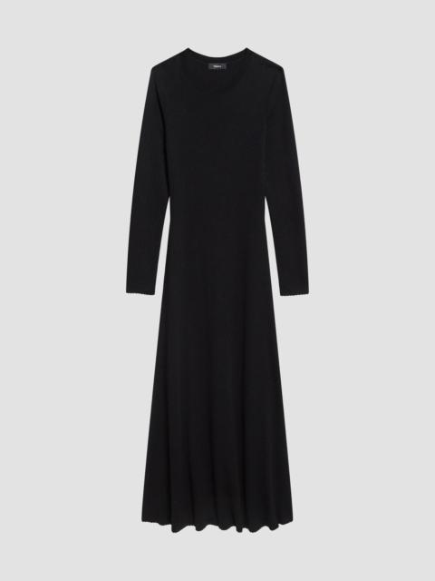 Theory Women's Merino Wool Crewneck Midi Dress - Black