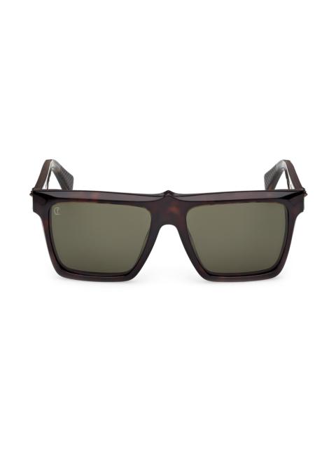 Christian Louboutin Men's 56MM Square Sunglasses - Havana Brown Green