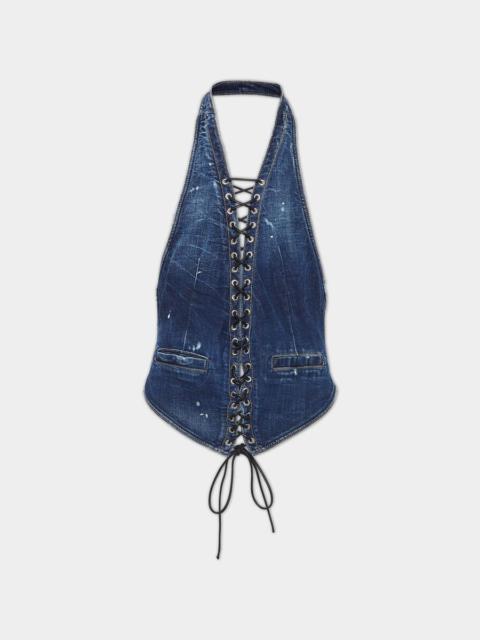 DSQUARED2 BOUND BUNNY WASH WAISTCOAT