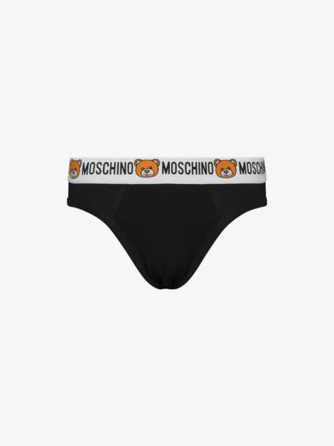 Moschino COTTON JERSEY BRIEFS WITH MOSCHINO TEDDY BEAR