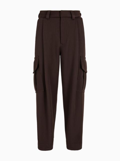 GIORGIO ARMANI Single-pleat virgin wool cargo trousers