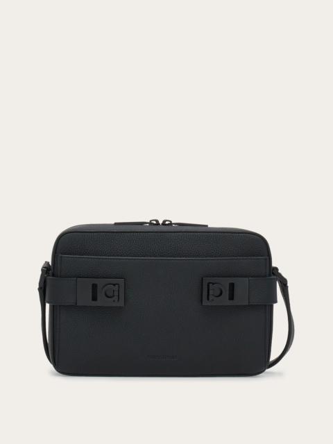 Shoulder bag with Gancini buckles