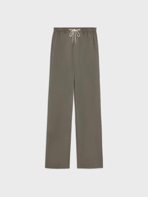CELINE straight pants in mini check wool and silk