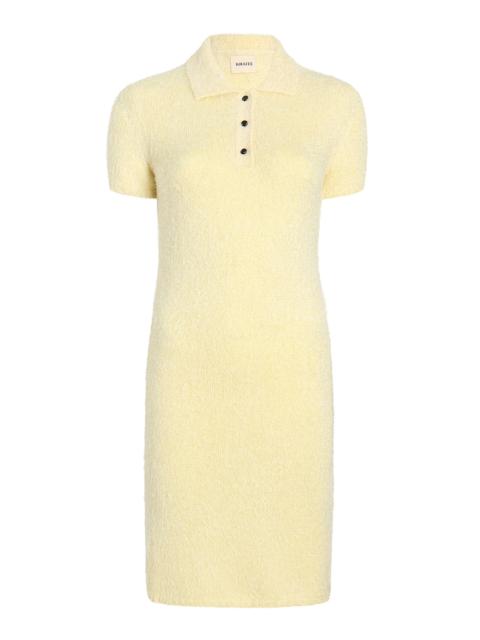 KHAITE Graciela Knit Silk-Cashmere Polo Mini Dress yellow