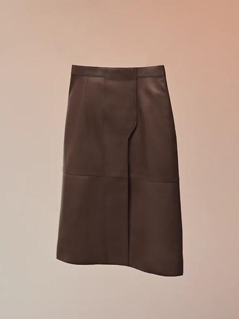 Hermès Leather skirt with wraparound effect