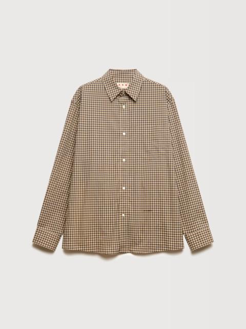 Marni BEIGE SHIRT WITH MICRO-CHECK