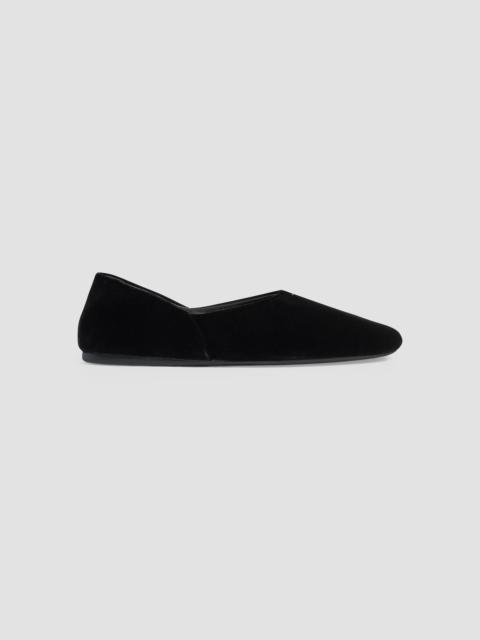 KHAITE Women's Jane Pebbled Suede Flats - Black