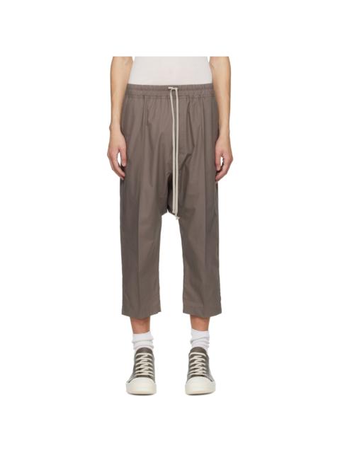 Rick Owens Gray Temple Drawstring Cropped Trousers