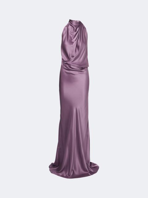 THE SEI Draped open-back silk charmeuse gown