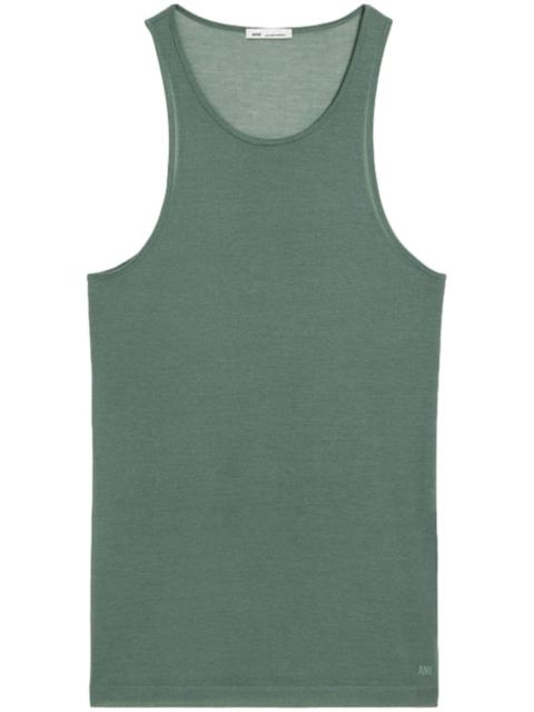 AMI Paris logo-embroidered tank top