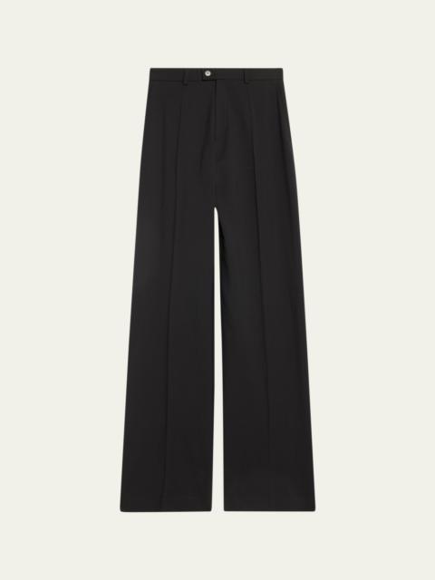 MARIE ADAM-LEENAERDT Classic Wide Leg Wool Pants