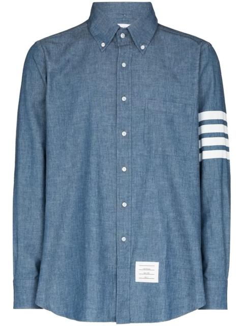 Thom Browne 4-Bar Straight-Fit Chambray Shirt