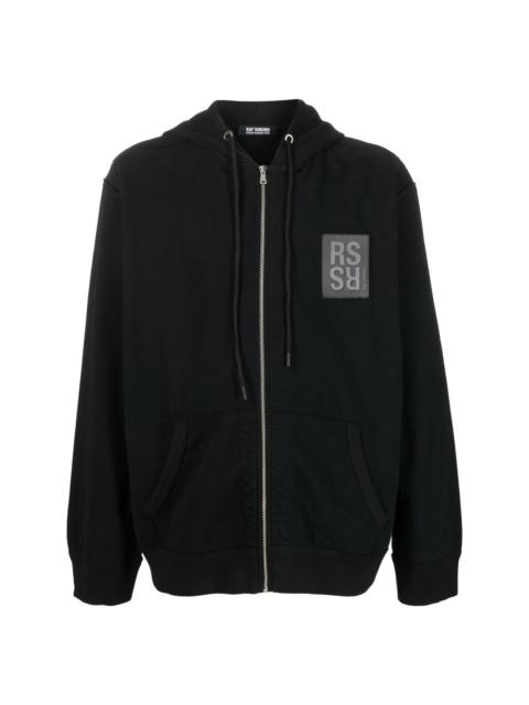 Raf Simons logo patch zipped hoodie