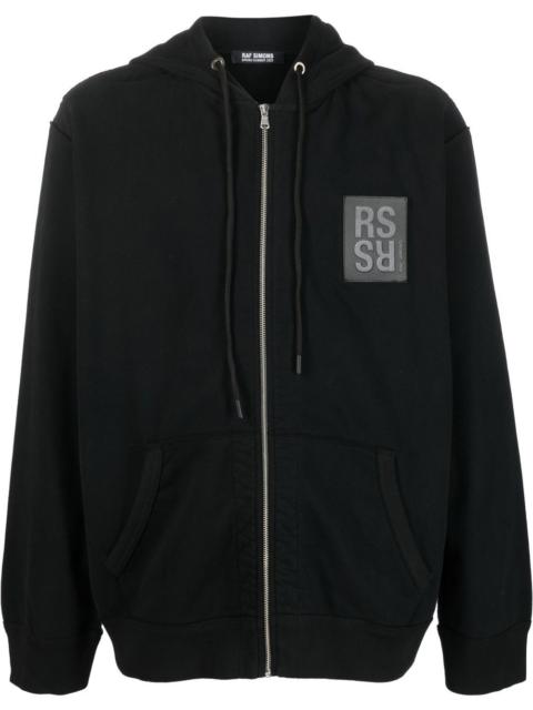 Raf Simons logo patch zipped hoodie