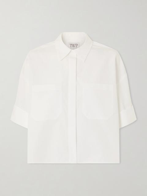 TWP My Newest Mistake Cropped Cotton-poplin Shirt
