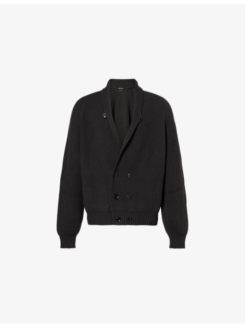 TOM FORD V-Neck Cashmere And Wool Blend Shawl Cardigan