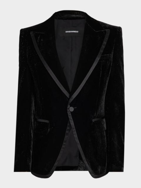 DSQUARED2 Men's Sparkling Velvet '70s Silk-Trim Blazer
