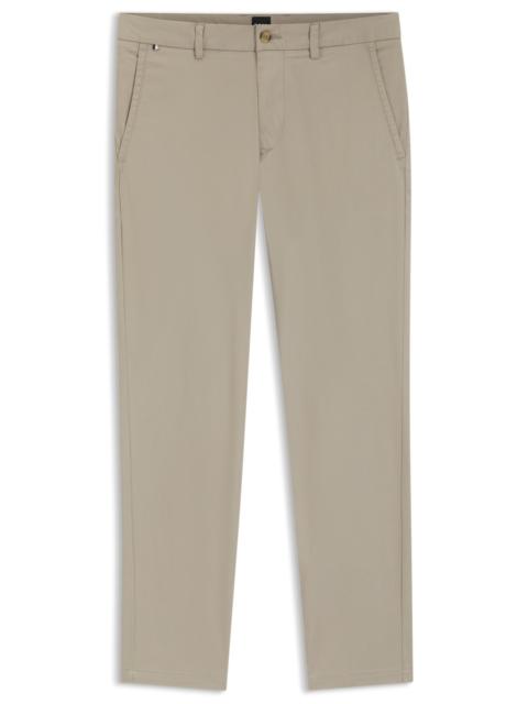 BOSS SLIM-FIT PANTS IN STRETCH-COTTON DOBBY