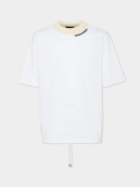 DSQUARED2 WASH LOOSE FIT DRAWSTRING HEM T-SHIRT