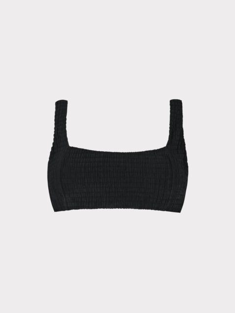 MILLY Square Neck Bikini Top With Smocking