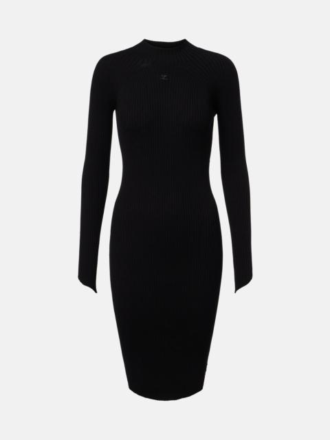 courrèges Ribbed-knit jersey mini dress