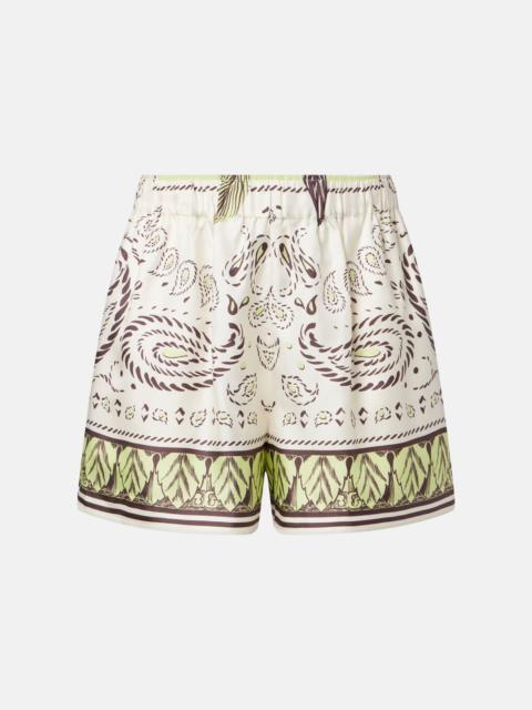 TORY BURCH Printed silk shorts