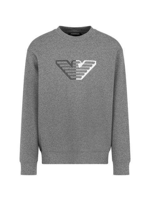 eagle-embossed double-jersey sweatshirt