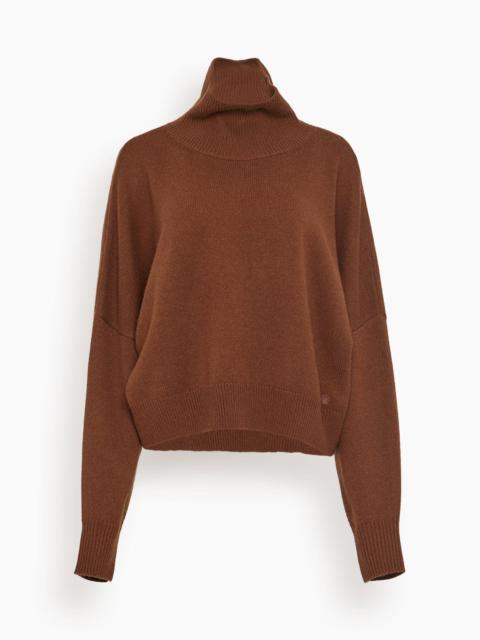 Loulou de Saison Luke Stand Collar Sweater in Brown